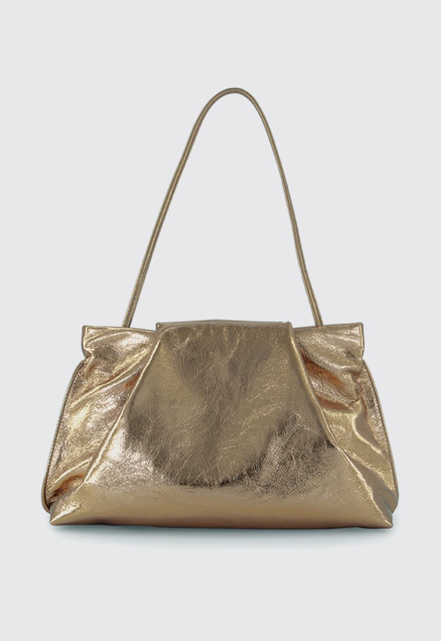 Jac + Jack A ESQUE Fold Clutch Bag - Metallic Gold